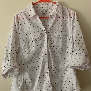 Cathy Daniels Patterned White Button Down Shirt